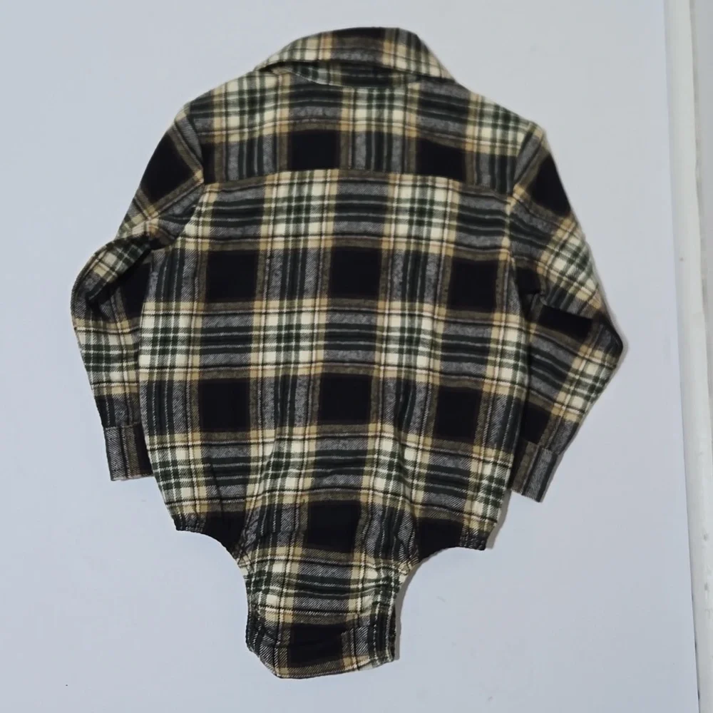 Outdoor Kids Flannel Long Sleeve Bodysuit